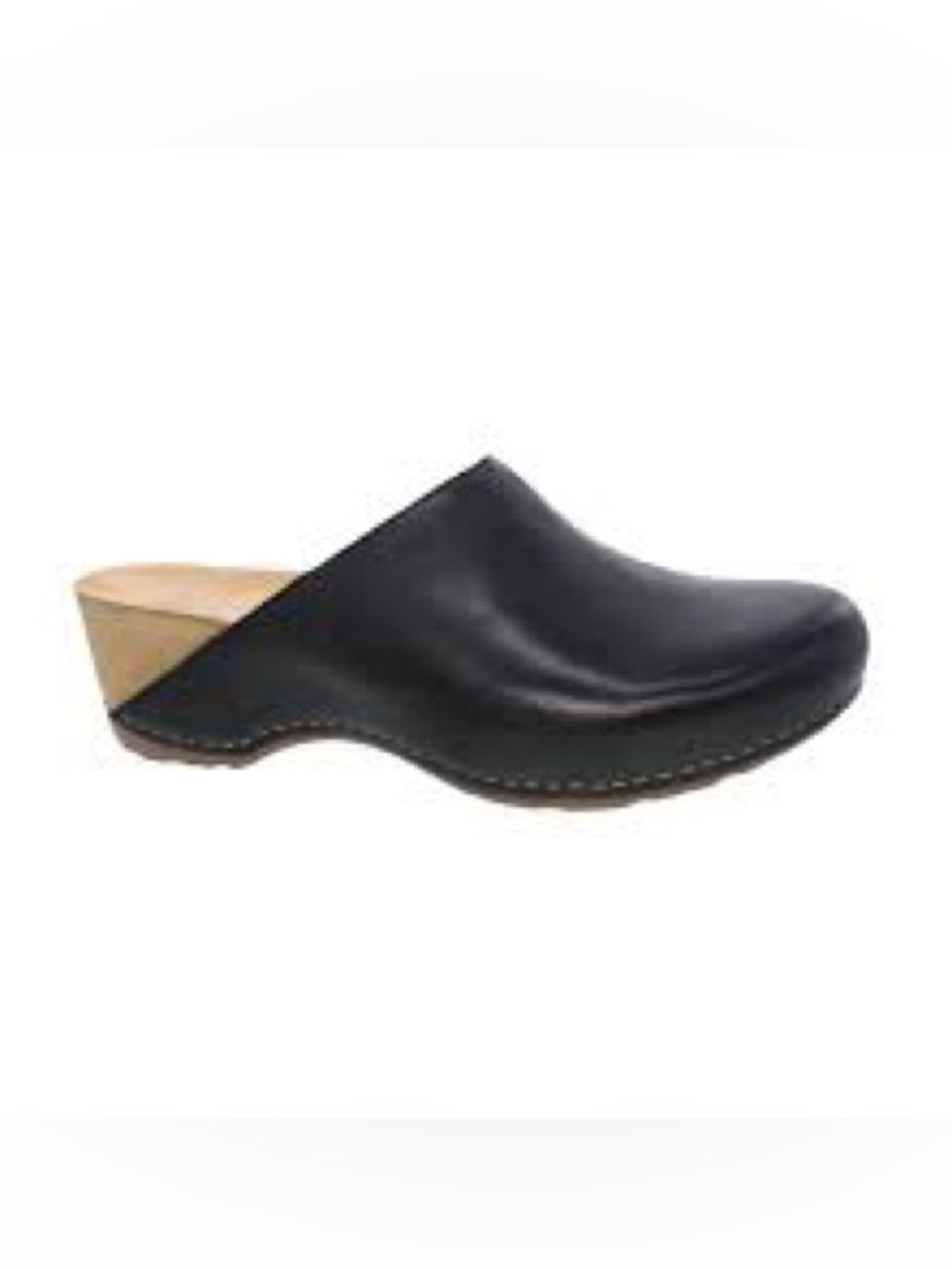 Dansko Black Leather Talulah Slip-On Clog Mule - Women 36 / 5.5